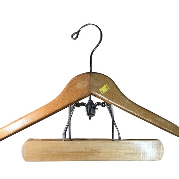 The Setwell 20 Inch Wooden Trouser Clamp Suit Hanger Vintage Made In USA Heavy D - Picture 4 of 16